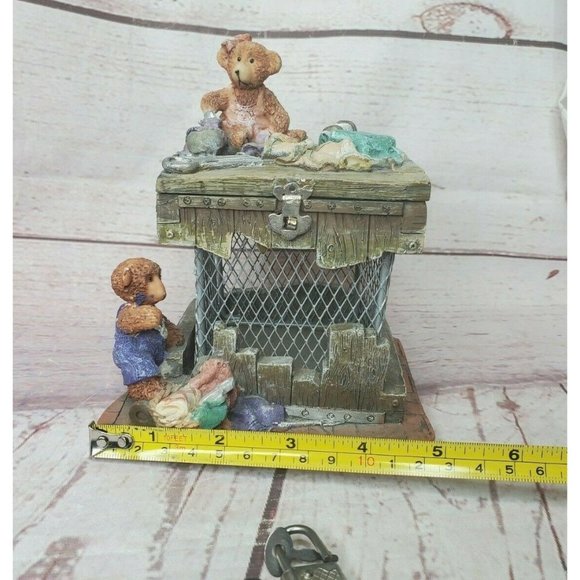 Rare Authentic 3D Bear Lock And Key Decorative Piggy Bank Home Décor - Picture 8 of 12